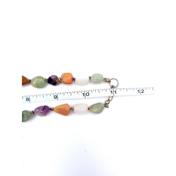 Multicolor Polished Gemstone Necklace Quartz Tigers Eye Jadeite Amethyst - Picture 7 of 7